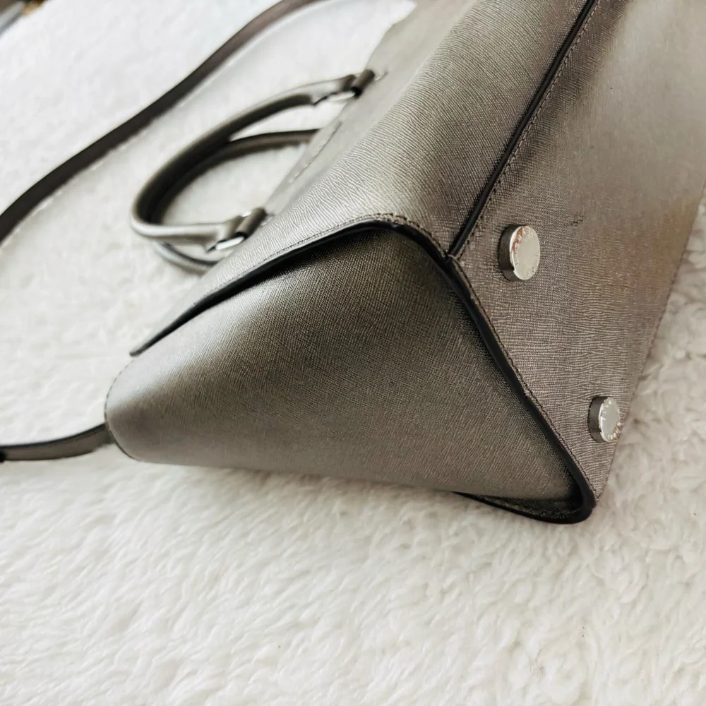 Michael Kors Metallic Olive Brown Satchel/Shoulder Bag